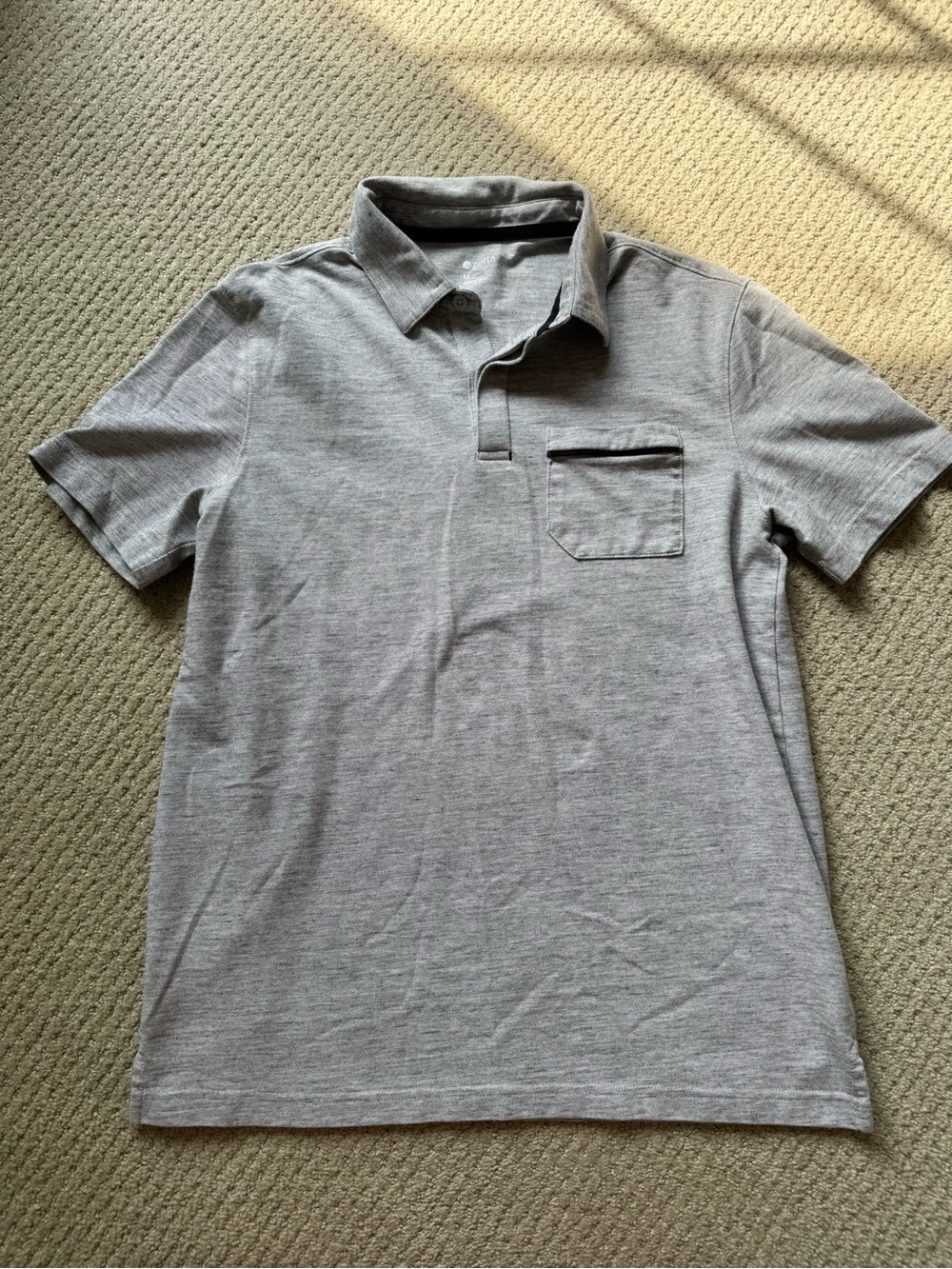 Zella Light Gray Men's Polo with Chest Pocket